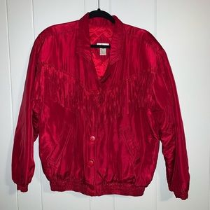 Vintage BOGARi Puffy Bomber Jacket with Fringe